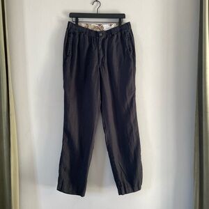 28 Palms Black Mens Linen Pants